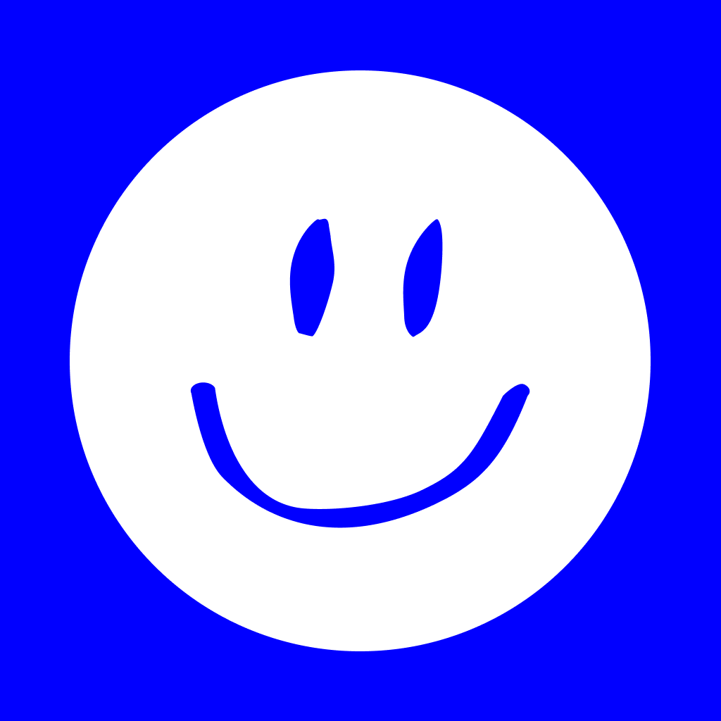 Vector’s original white smiley-face logo on a blue background